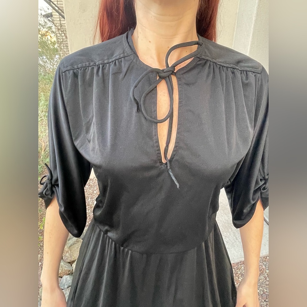 Vintage western retro bohemian black maxi dress - Picture 10 of 15